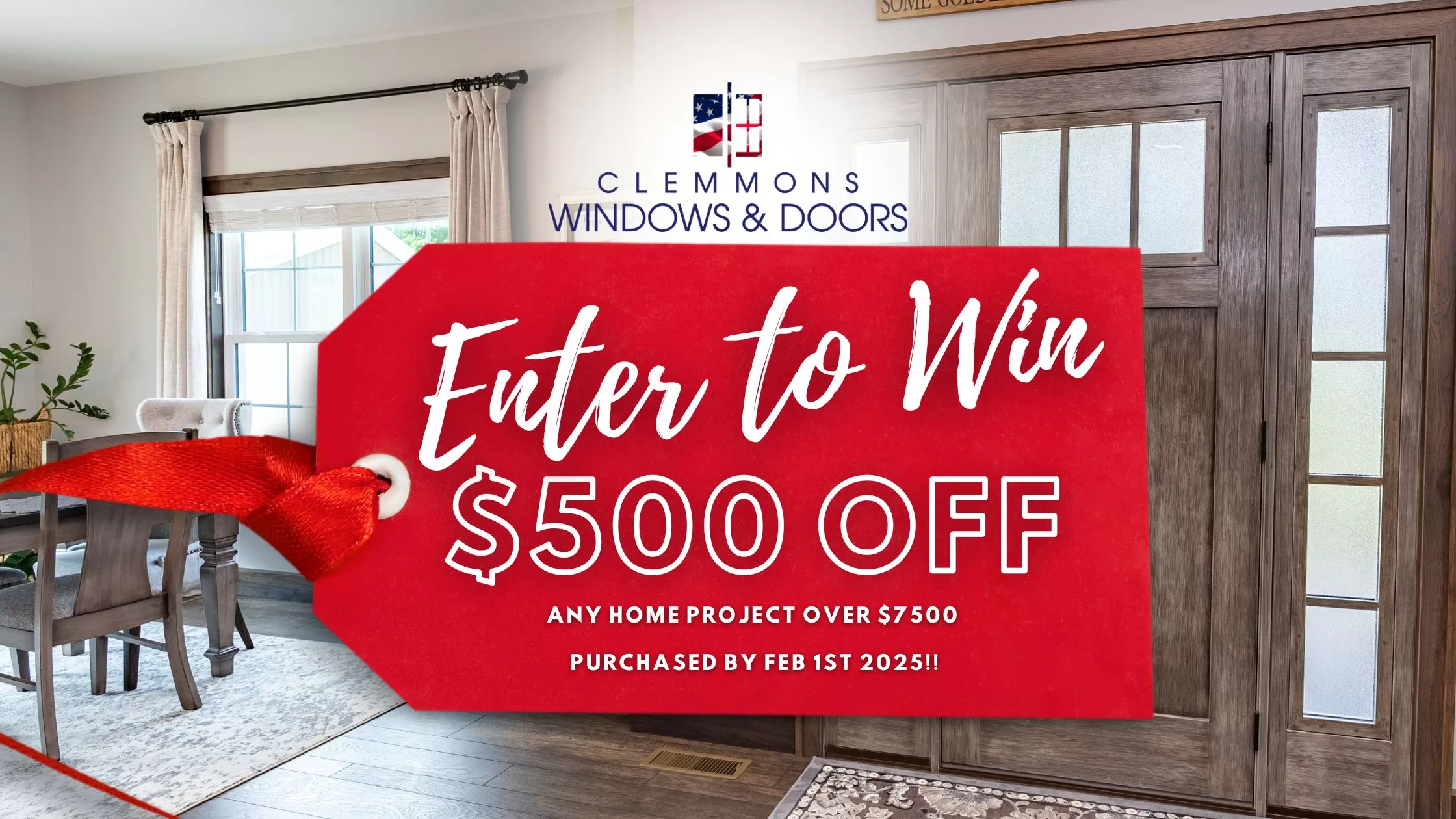 Enter to Win $500 Off any Home Project by Clemmons Windows & Doors