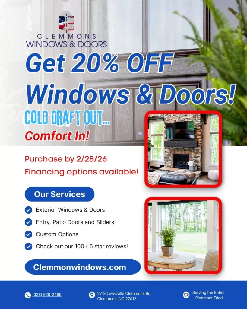 February Sale at Clemmons Windows and doors